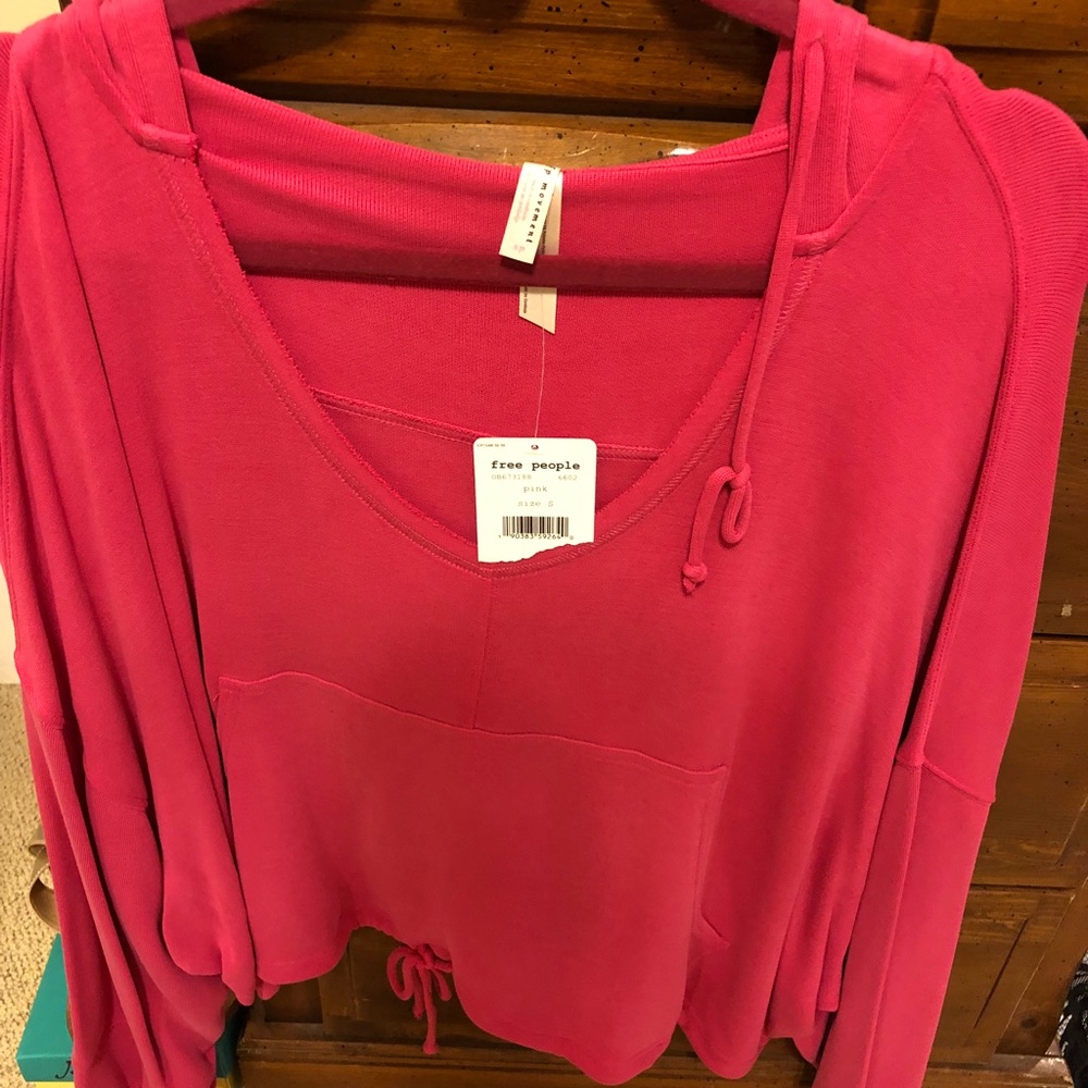 Free People pink hooded sweater